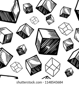 Geometric figures. Seamless pattern with transparent background. Vector