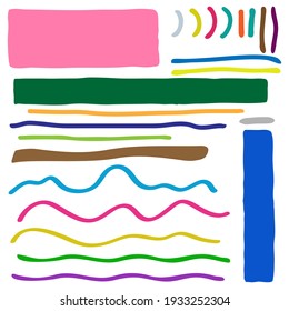 Geometric figures waves stripes doodle logo icon sign Different shapes Hand drawn trendy Vector illustration