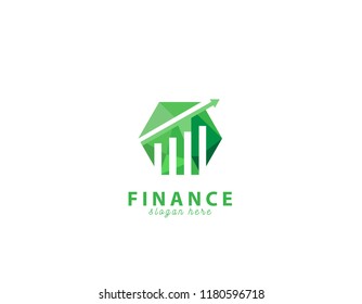 Geometric Finance Arrow Logo Vector Design