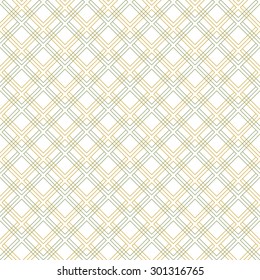 Geometric fine abstract vector background. Seamless modern pattern with green and golden diagonal lines