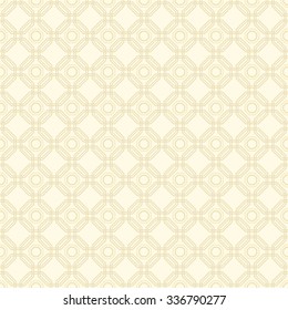 Geometric fine abstract vector background with golden octagons. Seamless modern pattern