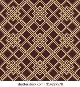 Geometric fine abstract vector golden background. Seamless modern pattern
