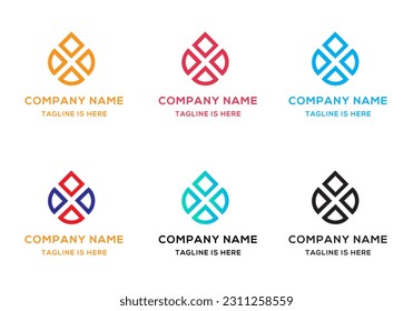 Diseño de logotipo de marca de incendios geométricos	
