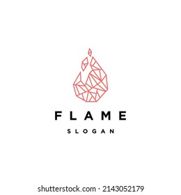 Geometric fire flame logo icon design template