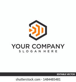 geometric fish logo clown fish modern design