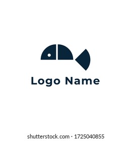 Geometric fish logo. Simple and cool fish logo template vector