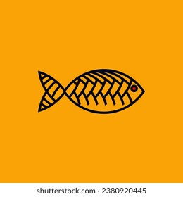 Geometric fish logo vector illustration. Fish icon.