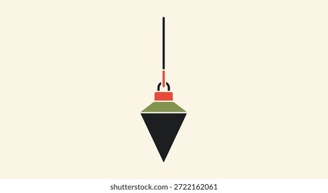 geometrisch, fischen, sinker, pendel, design, konzept, darstellung, einfach, modern, minimalistisch, grafik, objekt, form, abstrakt, kunst, digital, kreativ, symbol, symbol, gewicht, balance, stille, ruhig, fokus, meditation