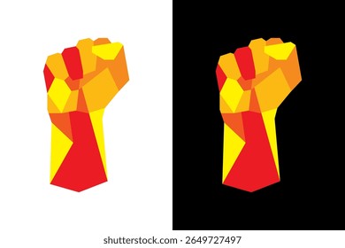 Geometric Fist Symbolizing Power and Protest