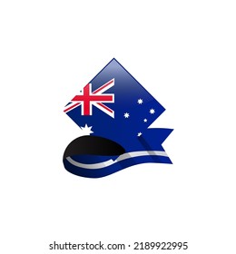 Geometric flag australia with ribbon decorative