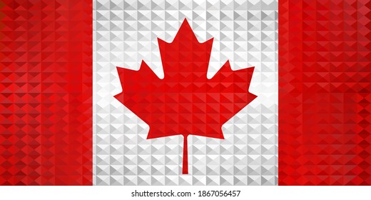 Bandera geométrica del Canadá - Ilustración, 
Bandera tridimensional de Canadá