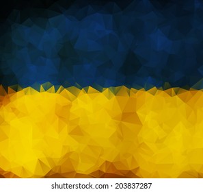 Geometric flag of Ukraine. Vector  Illustration, EPS10.