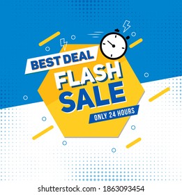 Geometric Flash Sale Banner Template best for social media post or store promotion.