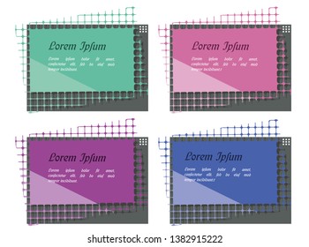 Geometric flat banners. Modern abstract gradient shapes for logo, sale promotion, discount title frame. Vector sale trendy banner