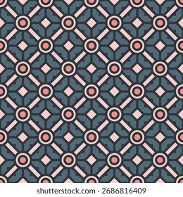 Geometrische flache Design Kreis Diamant Form nahtloses Muster Ornament