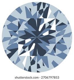 Geometrische flache Design Diamant Edelstein Runde Schnitt Luxus-Illustration