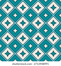 Estrella plana geométrica del diseño en materia textil inconsútil de la repetición del patrón del diamante