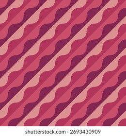 Geometric Flat Design Wavy Stripes Repeating Graphic Textile Seamless Pattern