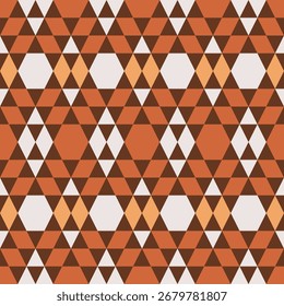 Geométrica plana diamante forma cor de outono padrão têxtil repetitivo