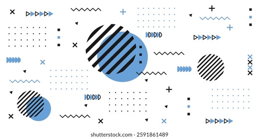 Geometric flat memphis background design for graphic design