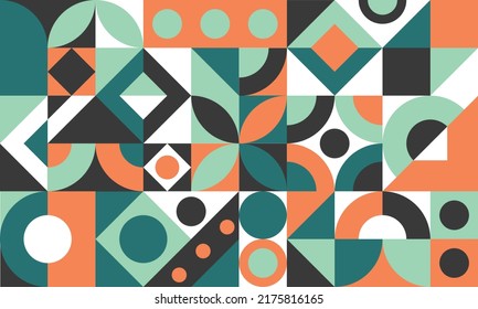 Geometric flat mosaic pattern background