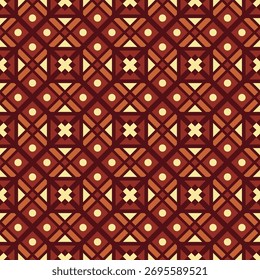 Geometric Flat Pattern Illustration of Diamond and Square Repetition Design