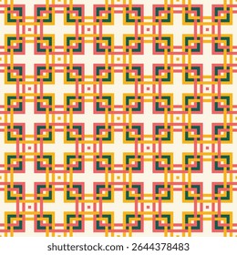 Plano de fundo de design de padrão repetitivo de forma quadrada plana geométrica