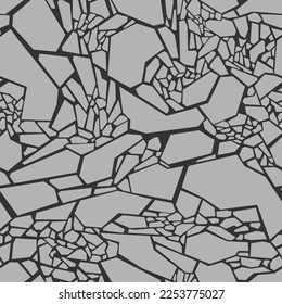 Geometric flat stones seamless pattern. Abstract modern endless split tiles camo texture for fabric and fashion print. Vector background.