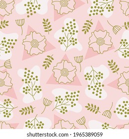 Diseño de patrones vectoriales sin fisuras geométricos y florales abstractos abstractos. Diseño artístico para papel, cubierta, tela, decoración interior y otros usos.