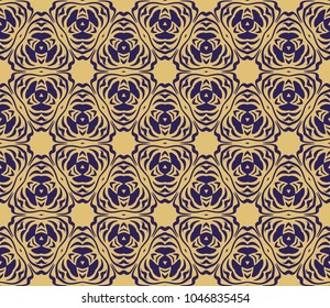 geometric floral art deco pattern. Seamless background. Monochrome modern vector illustration. For design