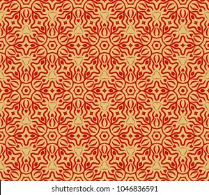 geometric floral art deco pattern. Seamless background. Monochrome modern vector illustration. For design