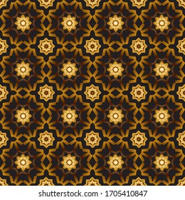 geometric floral Asian seamless pattern - vector illustration