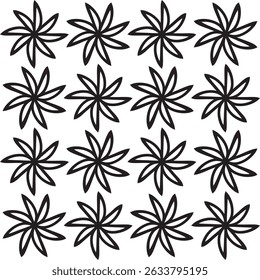 Decoração floral geométrica, ilustração vetorial, padrão de mesma repetição de imagem.