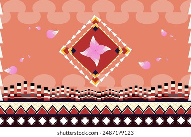 Diseño floral geométrico, patrón sin costuras, para alfombra, ornamentos, alfombra, bandana