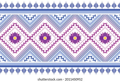 Patrón étnico floral geométrico. Ikat alfombra de tela azteca mandala adorno boho chevron decoración textil papel tapiz. Tradicional bordado ilustraciones portadoras africanas de fondo.