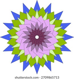 Arte floral geométrico del mandala que presenta detalles abstractos coloridos brillantes