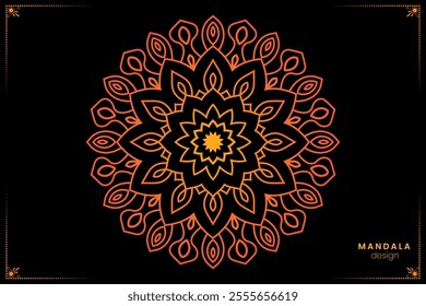 Geometric floral mandala design, ornate ethnic oriental style in format for coloring book, suitable for mehndi, textiles, posters and tattoos