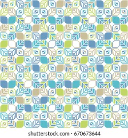 Geometric floral organic seamless pattern on cardboard. Vector
