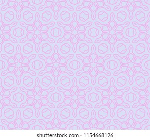 Geometric floral ornament. For Interior decoration, wallpaper, fashion design. Seamless vector pattern. Pink color.