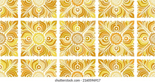 Geometrisches Blumendekor, nahtloses Muster. Ethnischer Hintergrund für Ihr Design