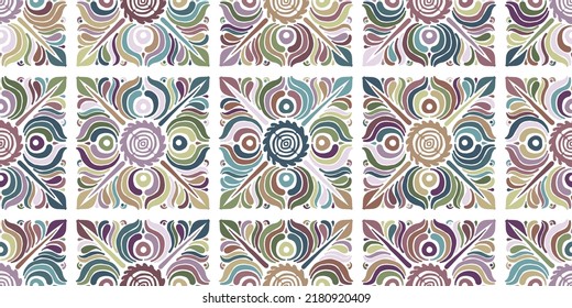 Geometric floral ornament, seamless pattern. Ethnic Background for your design