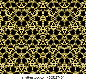 GEOMETRIC floral ornament. seamless vector pattern. interior decoration, wallpaper, invitation, fashion design.