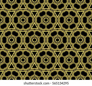 GEOMETRIC floral ornament. seamless vector pattern. interior decoration, wallpaper, invitation, fashion design.