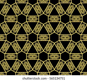 GEOMETRIC floral ornament. seamless vector pattern. interior decoration, wallpaper, invitation, fashion design.