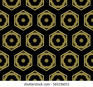 GEOMETRIC floral ornament. seamless vector pattern. interior decoration, wallpaper, invitation, fashion design.
