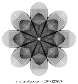 Geometric floral pattern.