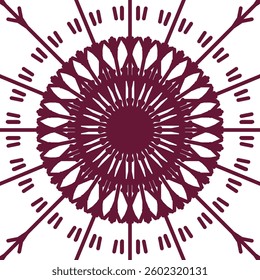 Geometric floral pattern. An abstract flower ornament.