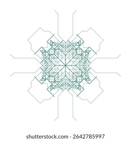 Geometrisches Blumenmuster. Ein abstraktes Blumenornament