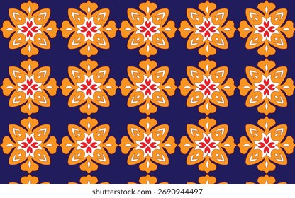 '' Geometric Floral Pattern Background, Projeto de telha ornamental sem costura"