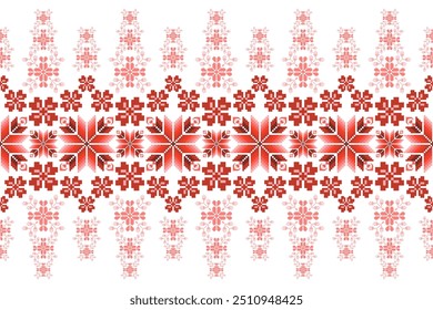 Padrão floral geométrico padrão fundo vetor illation.flower padrão étnico pixel,estilo asteca,background.design abstrato para textura,tecido,roupas,decoração,impressão,sarong.
